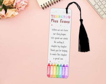 Teacher’s gifts, Personalised teacher bookmark, Metal bookmark with editable text