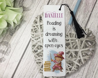 Personalised bookmark for kids, Wizard metal bookmark,  Back to school, Editable text, Reading gifts, Boy Girl Gifts