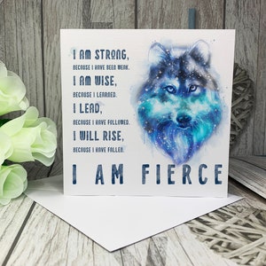 Personalised Galaxy Wolf Card - Space Wolf Card - Animal card - Positivity Gifts - Motivational Gifts - Birthday card - Fully Editable text