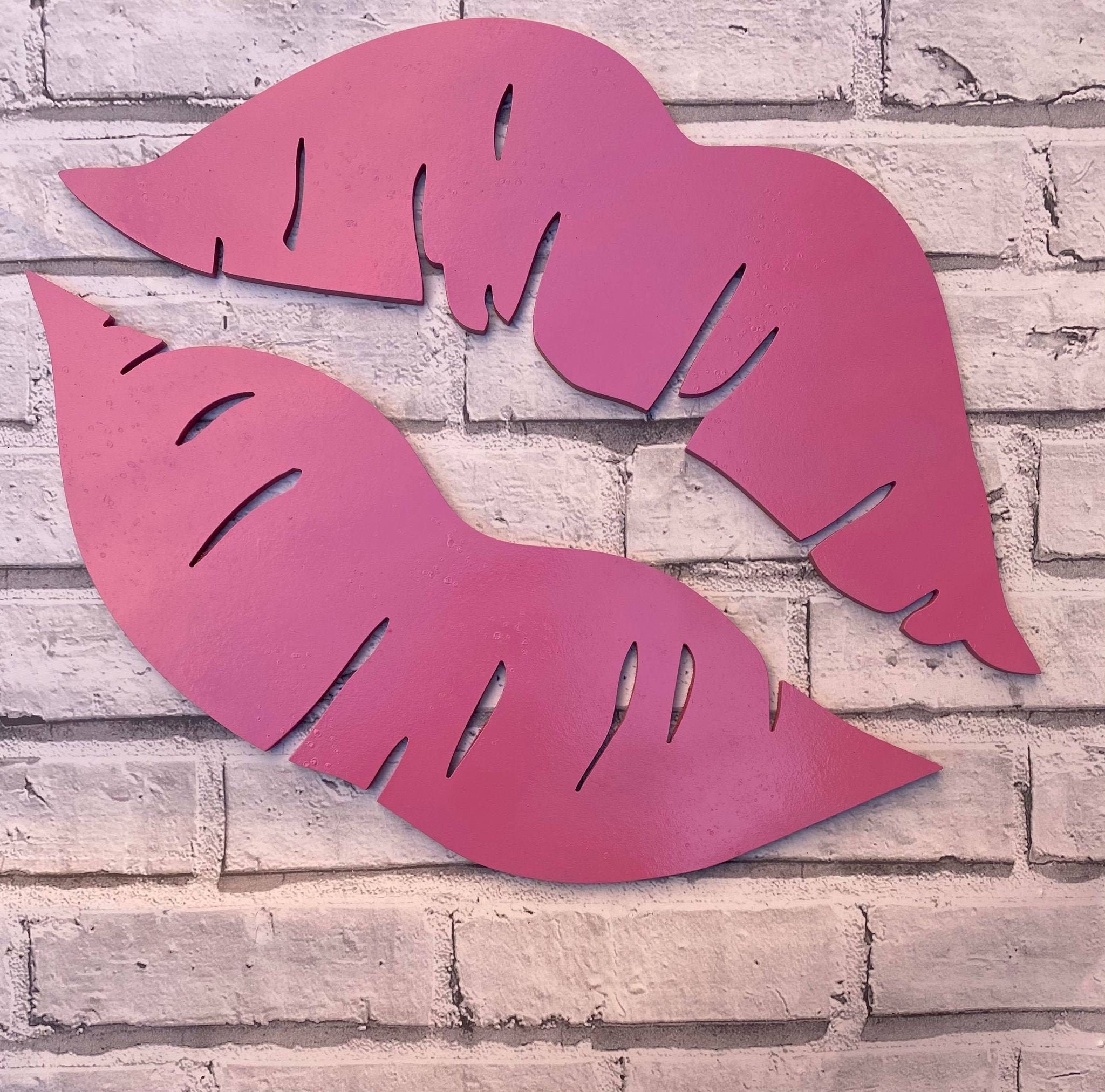Lips wall art beauty salon Wood lips Wood wall decor Above Etsy