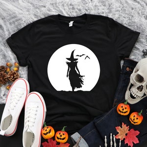 Moon Witch Shirt, Witchy Halloween Shirt, Salem Witch Shirt, Moon Celestial Tee, Halloween Women's Shirt