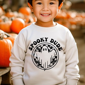 Halloween Spooky Dude Sweatshirt, Spooky Season Toddler Shirt, Kids Halloween Shirts, Halloween Ghost Hoodie