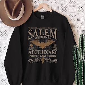 Salem Apothecary Halloween Sweatshirt, Retro Style Halloween Tee, Salem Witches Shirt, Salem Sweatshirt, Salem 1692 Hoodie