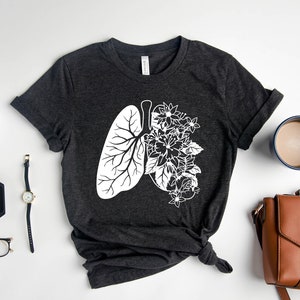 Floral Lungs Shirt, Anatomical Lungs Shirt, Nurse Tee, Pulmonology Shirt, Nursing Student Shirt, Cystic Fibrosis Tee, Asthma