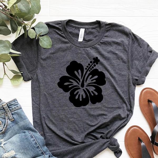 Hibiscus Shirt, Hawaiian Flowers, Flower Shirt, Tropical Hibiscus Flower Shirt, Nature Lover Gift