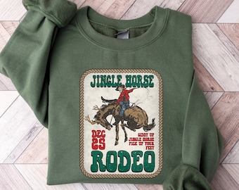 Jingle Horse Rodeo Sweatshirt, Cowboy Christmas Shirt, Christmas Western Shirt, Christmas Gift Shirt, Country Christmas T-Shirt