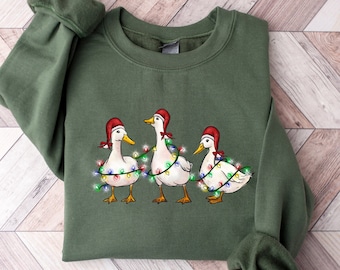 Duck Christmas Sweatshirt, Christmas Goose Shirt, Funny Animals Christmas Sweatshirt, Farm Lover Gift, Duck Lover Gift T-Shirt