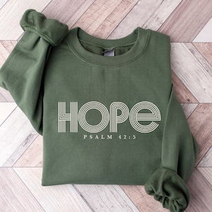 Hope Sweatshirt, Psalm 42:5 Christian Sweatshirt, Bible Verse Shirt, Religious Sweater, Faith Sweatshirt, Religious Shirt, Christian Shirts