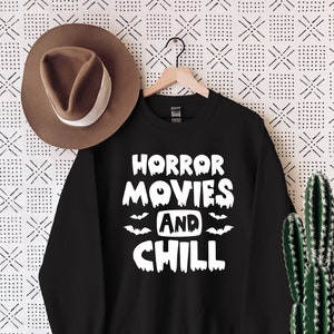 Horror Movie and Chill Sweatshirt, Halloween Sweat, Horror Movie Sweatshirt