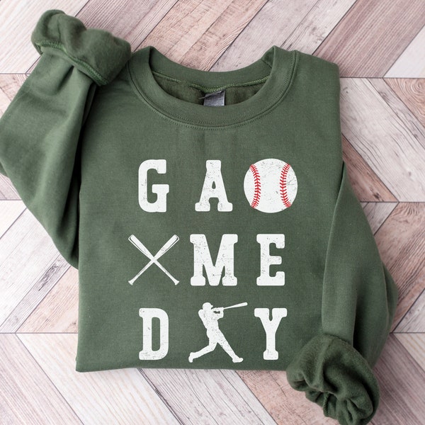 Game Day Baseball Sweatshirt, Baseball Game Day Shirt, Baseball Season Sweater, Funny Baseball T-Shirt