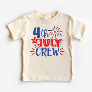 4th Of July Crew T-shirt, USA Family Shirt, Patriotic Cousin Tee, 4th of July Kids Tee, Retro Natural Infant, Patriotic Family Tee
