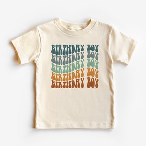 Birthday Boy Toddler Shirt, Retro Birthday T-shirt, Toddler and Youth Natural Tee, Birthday Party Shirts