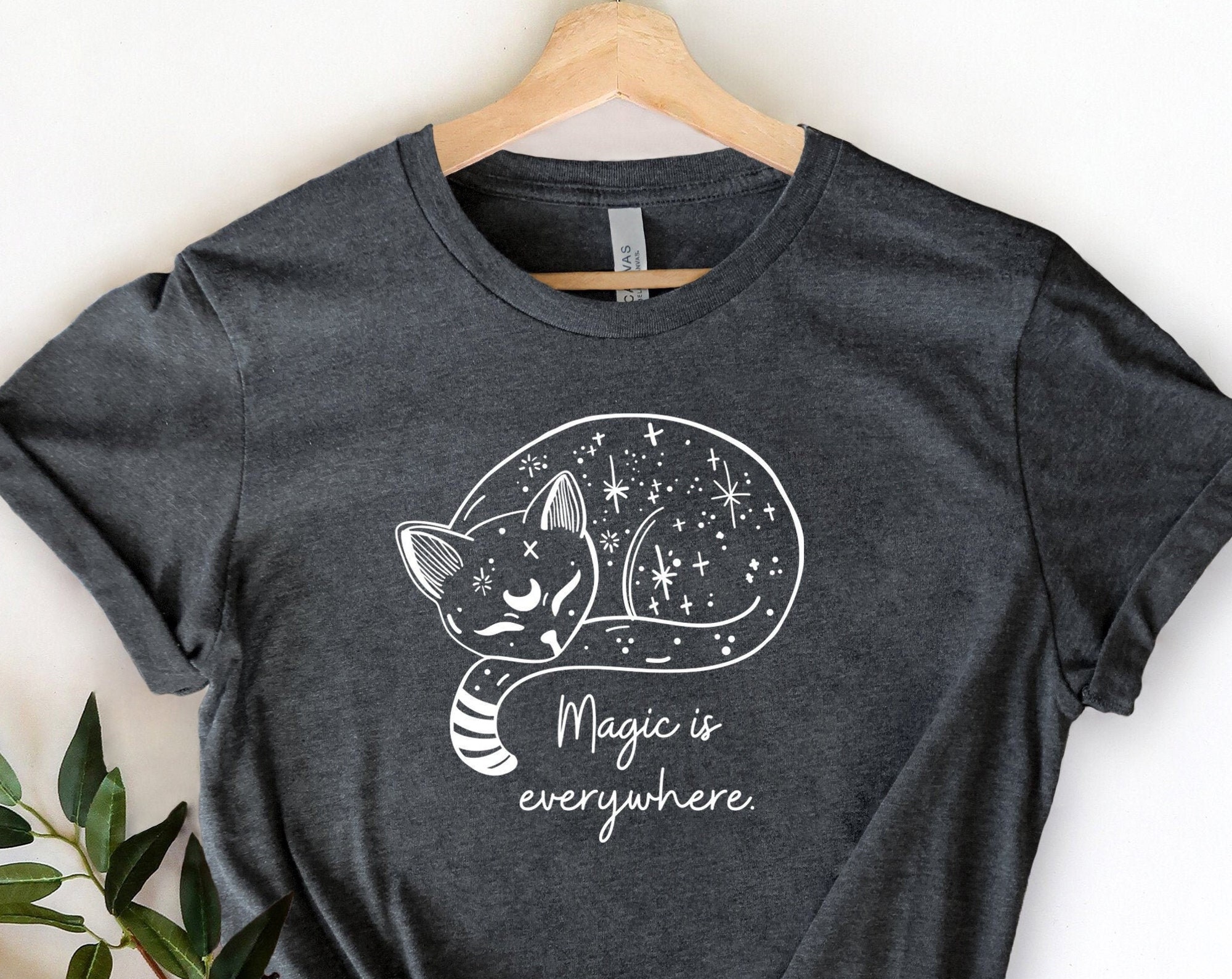 Discover Magic is Everywhere Shirt, Witchy Shirt, Mystical Cat T-Shirt, Gothic Shirt
