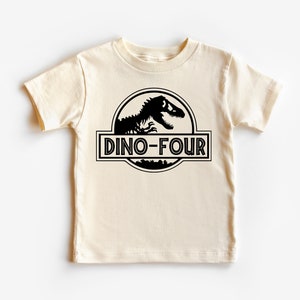 Dino Four Shirt, Birthday Saurus Shirt, Dinosaur Birthday Boy Shirt, Fourth Birthday Toddler Shirt, Kids Birthday Clothing