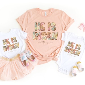 He is Risen Shirt, Christian Easter Shirt, Family Easter T-shirt, Religious Easter Sweater, Jesus Sweatshirt, Kids Easter, Toddler Easter