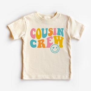 Cousin Crew Kids Shirt, Cousin Crew Toddler T-Shirt, New to the crew Baby Bodysuit, Retro Style Toddler Tee, Natural Color Baby Bodysuit