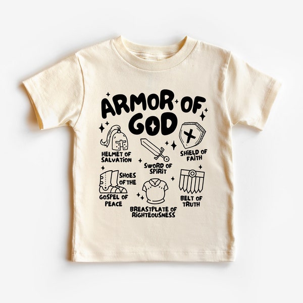 Armor of God Kids Shirt, Christian Toddler T-Shirt, Jesus Kids Tee, Retro Kids Shirt, Toddler & Youth Tee