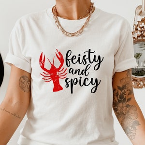 Sunday Funday Tee, Feisty And Spicy Shirt, Crawfish Shirt, Crawfish Season Tshirts, Gift For Crawfish Lovers, Crawfish Womens Racerback Tank