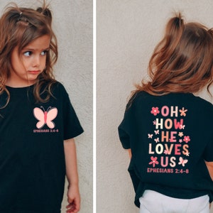 Aesthetic Christian Toddler T-Shirt, Christian Toddler Shirt, Oh How He Loves Us Shirt, Jesus Natural Infant, Retro Jesus Kids Shirt