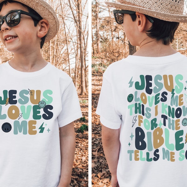 Jesus Loves Me Biblical Toddler T-Shirt, Christian Toddler Shirt, Jesus Natural Infant, Retro Kids Shirt, Toddler & Youth Tee