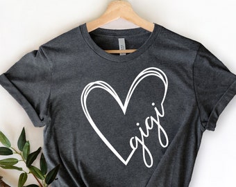 Grandma Shirt, Gigi Tshirt, Heart Grandmother Tee, Mothers Day Shirt, Gift for Grandma, New Grandma Shirt, Gigi Mothers Day