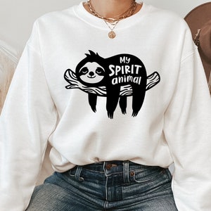 My sprit Animal Sweatshirt, Sloth Sweatshirt, Funny Sloth  Sweat, Wild Animal Sweater, Sloth Lover Sweat, Cute Sloth Sweat