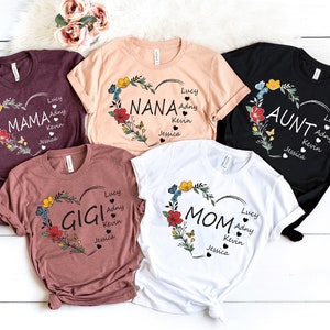 Custom Mama Sweatshirt, Kid Name on Sleeve Gift, Personalized Mom Sweater, Minimalist Momma Shirt, Gift for Her