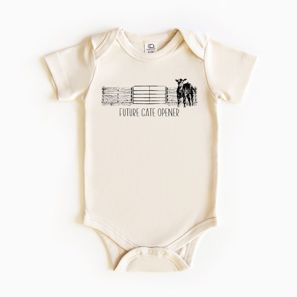 Future Gate Opener Bodysuit, Cute Country Toddler Tee, Pregnancy Announcement Gift, Cattle Farmer Baby Clothing