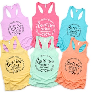 Best Friend Vacation Shirt, Girls Trip Racerback Tank, Girls Party Shirts, Apparently We're Trouble When We're Together, Best Trip Forever