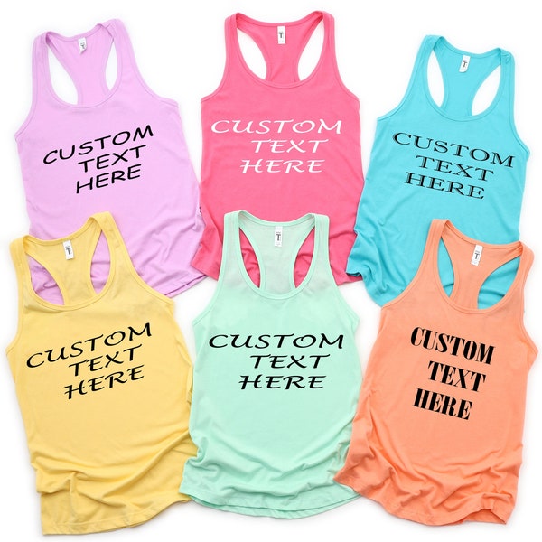 Custom Tank Top, Custom Text Racerback, Personalized Tank Top, Custom Girls Trip Tank, Custom Workout Tank Top