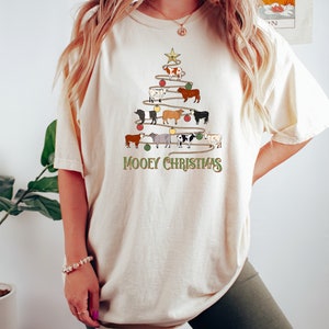 Mooey Christmas Sweatshirt, Cowboy Christmas T-Shirt, Western Christmas Sweater, Christmas Heifer Shirt, Xmas Cow Sweatshirt image 5