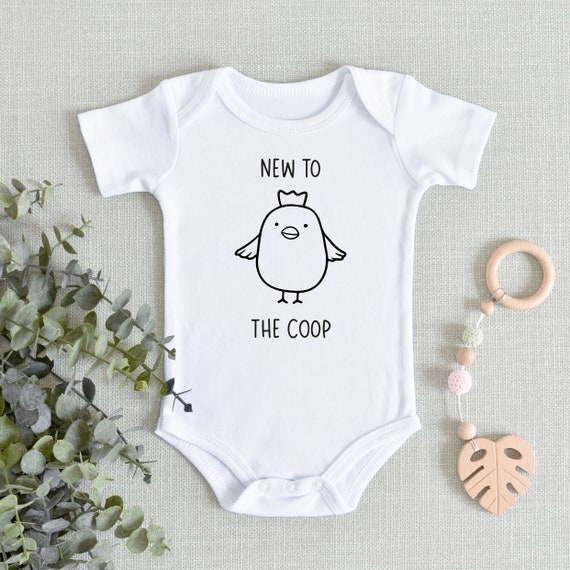 New to the Coop Baby Bodysuit, Chicken Announcement Gift, Baby Shower Gift,  Baby Outfit, Cute Baby Clothing -  UK