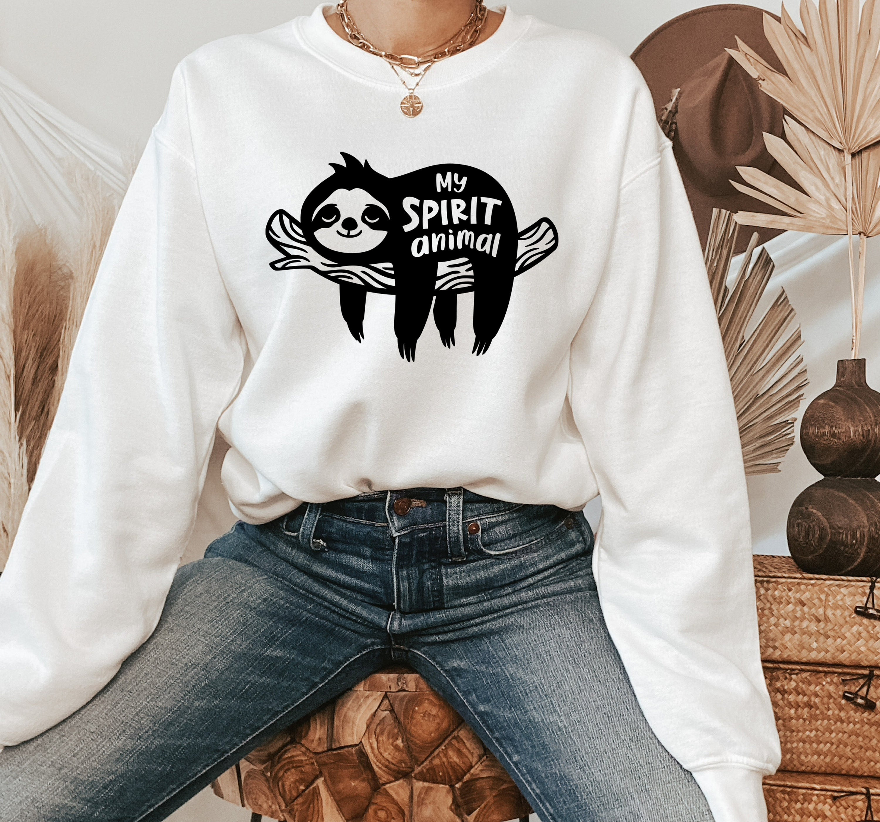 Discover My sprit Animal Sweatshirt, Sloth Sweatshirt, Funny Sloth  Sweat, Wild Animal Sweater