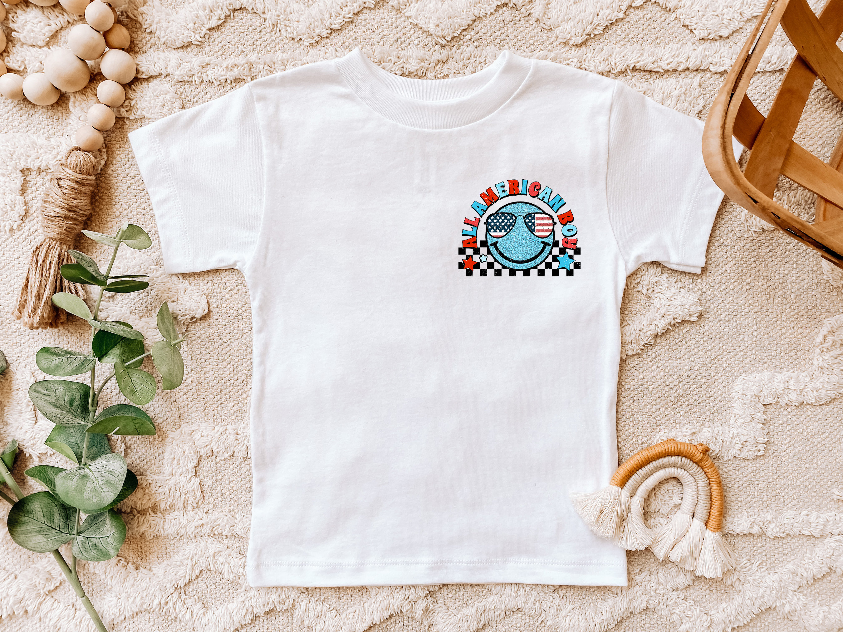 All American Boy T-shirt, America Retro Tee, 4th of July Kids Tee, Retro Natural Infant, Memorial Day T-Shirt