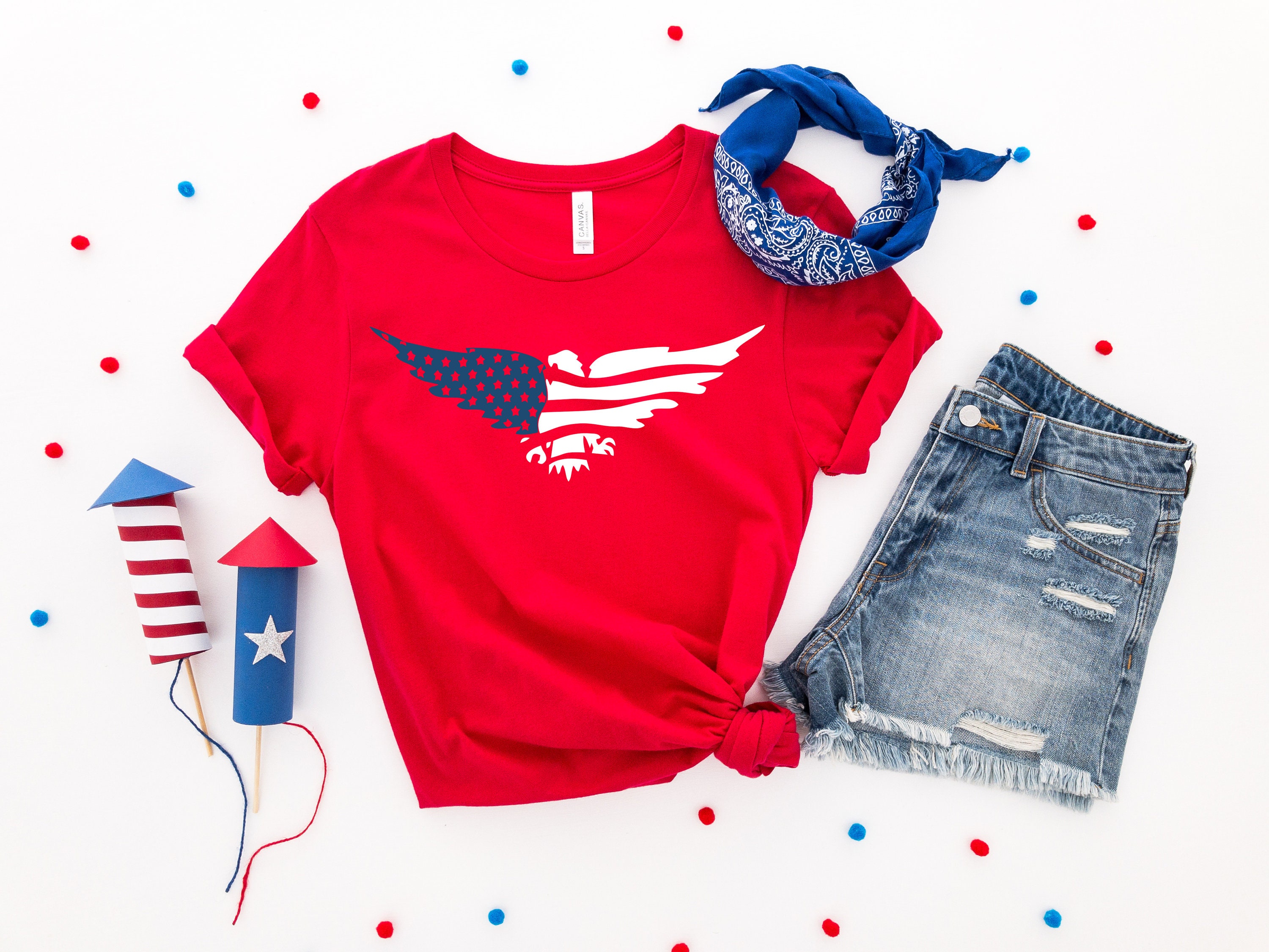 Discover Fourth of July Shirt Women, 4th of July Shirt, American Eagle Tee, USA Flag T-shirt, Patriotic Tee