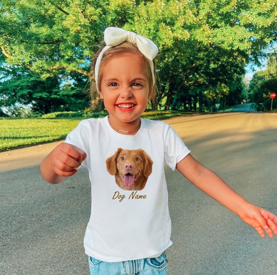 Custom Dog Photo and Name Shirt, Custom Dog Face Kids Shirts