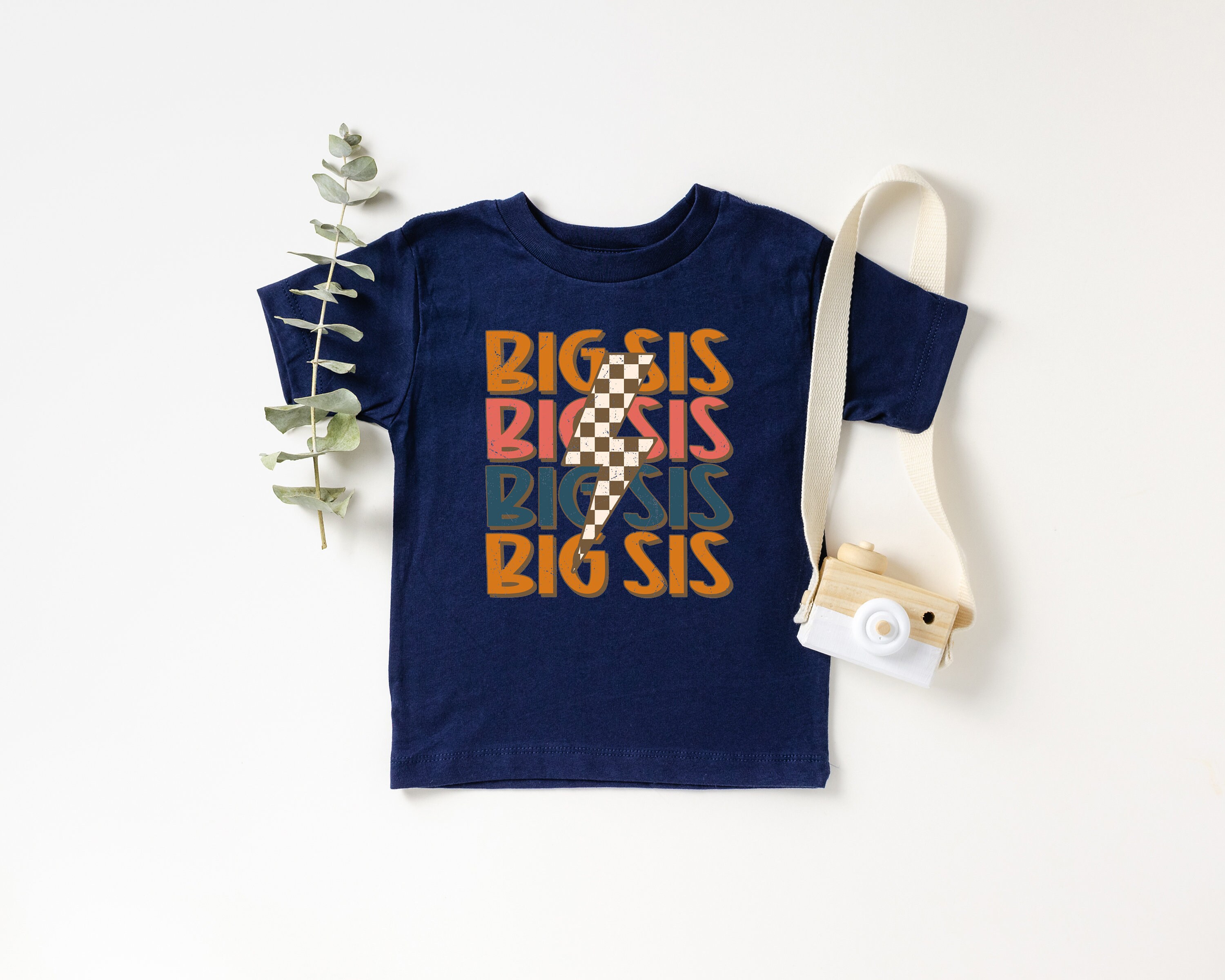 Discover Retro Big Sister Shirt, Groovy Big Sis Tee, Vintage Sister Gift Tee, Big Sister Toddler Shirt, Best Sibling Tee
