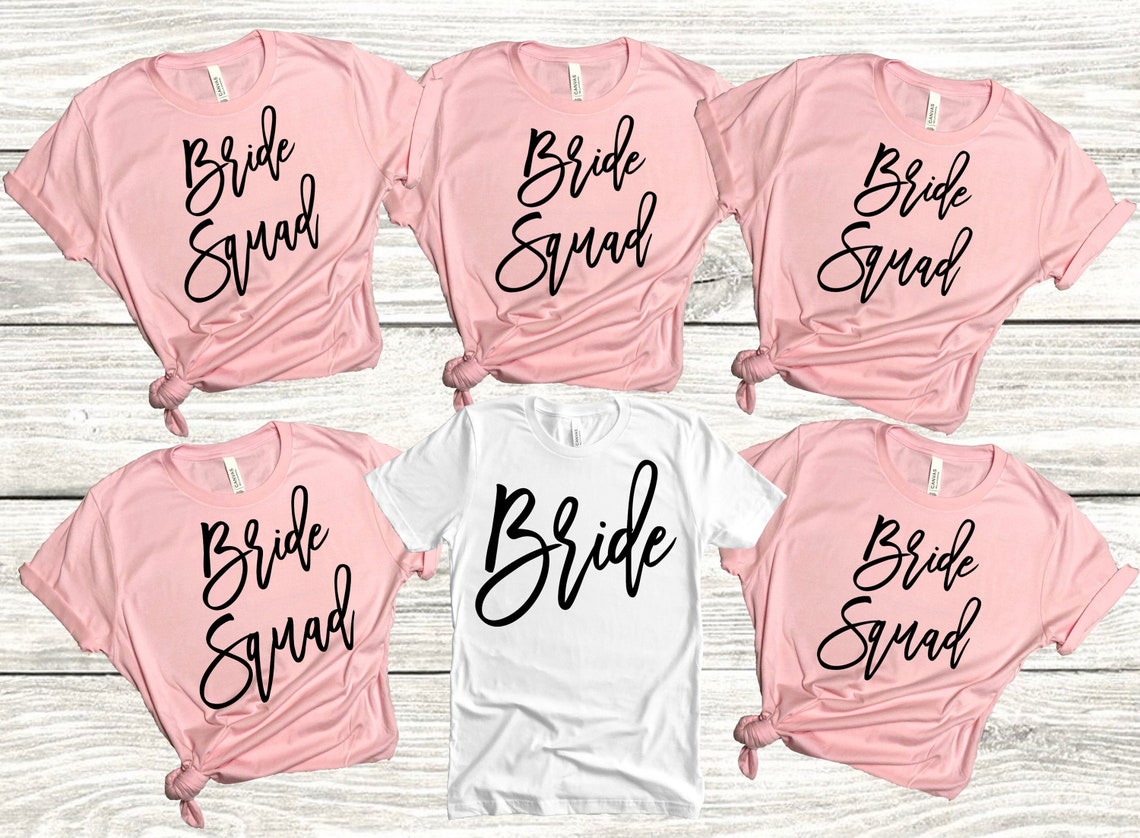 Bride Squad Shirts Bridesmaid Tshirts Bachelorette Party Etsy