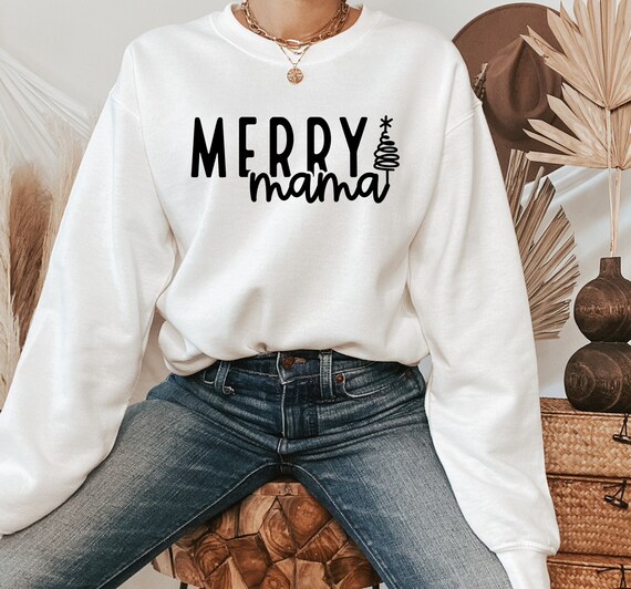 Merry Mama Sweatshirt Best Christmas Gift Mama Claus Sweatshirt Gift for Mom Christmas Sweater Mama Sweatshirt Holiday Sweat Etsy UK