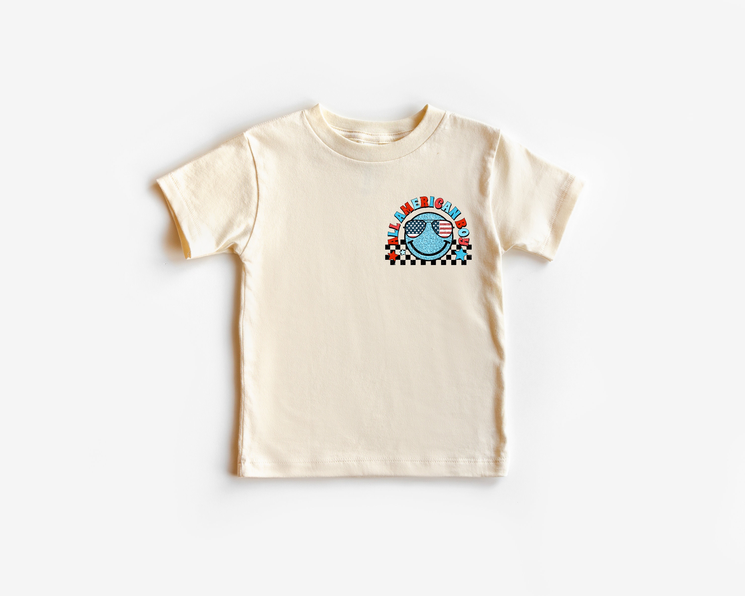 All American Boy T-shirt, America Retro Tee, 4th of July Kids Tee, Retro Natural Infant, Memorial Day T-Shirt