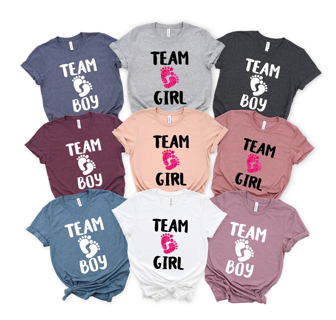 Gender Reveal Shirt Team Boy Team Girl Shirt Pink or Blue Etsy