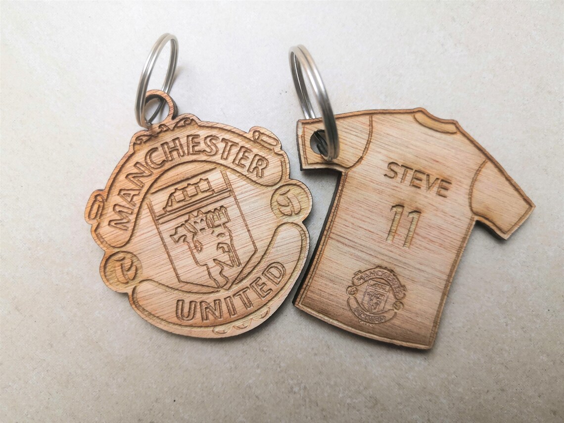 Wooden Football Keychains Etsy