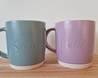 Personalised Mugs Various Colours - His/Hers/Birthday/Wedding/Valentines/House Warming Gift - Dishwasher Safe and Microwave Safe