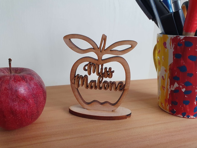 Personalised Standing Apple Teachers Gift image 1