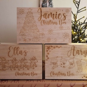 Personalised Large Wooden Christmas Box