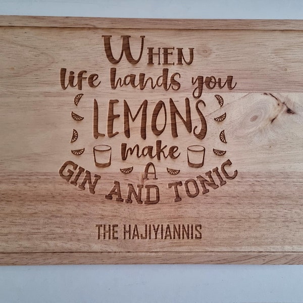 Gin & Tonic Board - For Her - For Him - Gift - House Warming - Birthdays - Anniversaries - Christmas