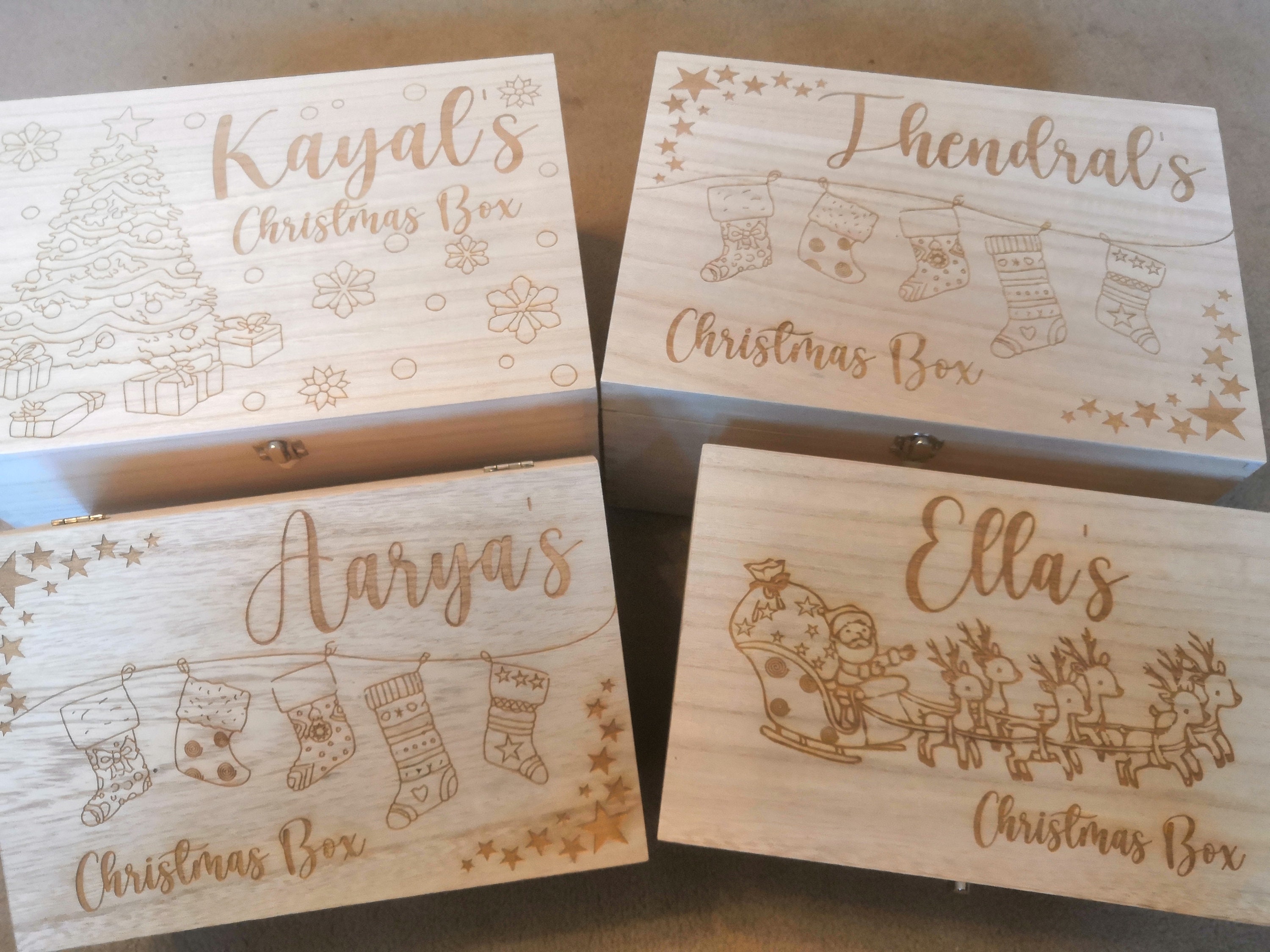 Personalised Large Wooden Christmas Box | Etsy