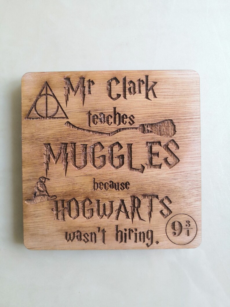 Personalised Teachers Harry Potter Coaster Gift Etsy