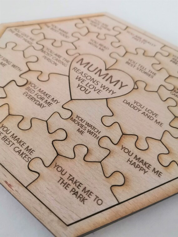Personalised Reasons Why I/we Love You Puzzle/jigsaw 19 Pieces 18 Reasons  Mother's Day/valentine's, for Him, for Her 