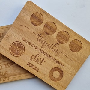 Planche de tequila - pour elle - pour lui - cadeau - pendaison de crémaillère - anniversaires - Noël